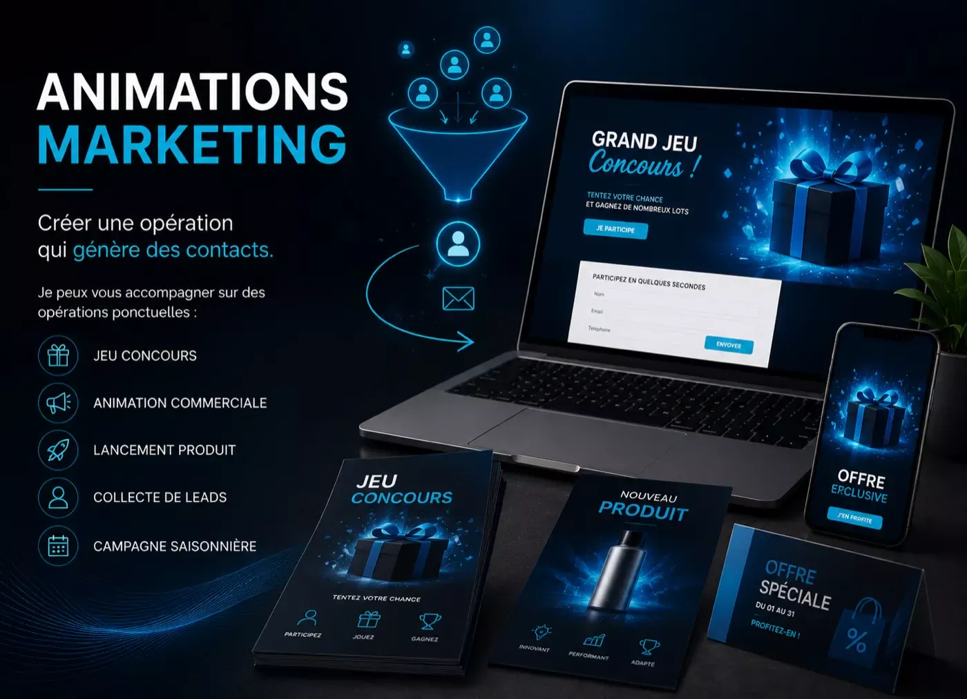 Animation marketing, jeu concours et collecte de leads